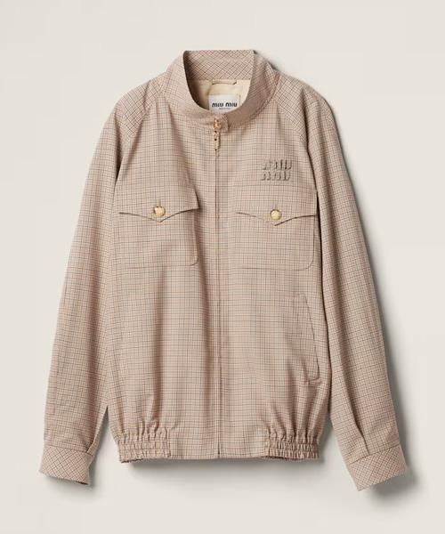 체크 블루종 자켓