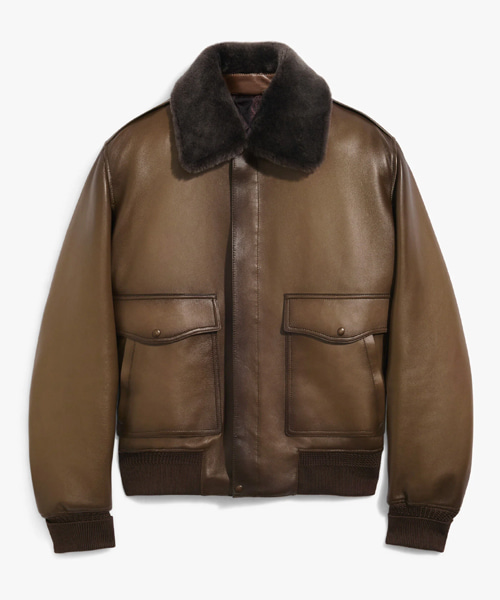 시어링 칼라 파티나 플라이트 재킷