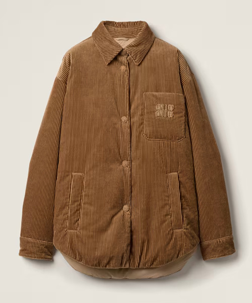 엠브로이더드 코듀로이 다운 자켓