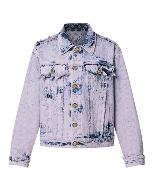 프린지 모노그램 보이후드 데님 자켓