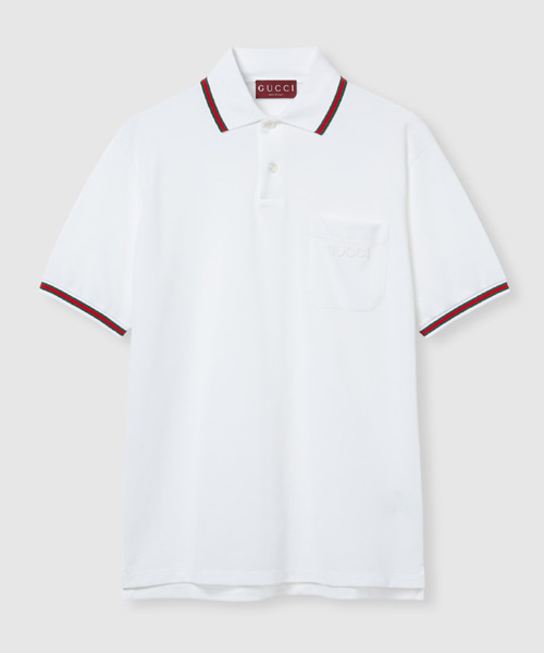 자수 코튼 폴로 셔츠