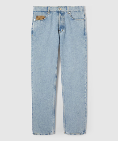 GG인서트 워시드 데님 팬츠