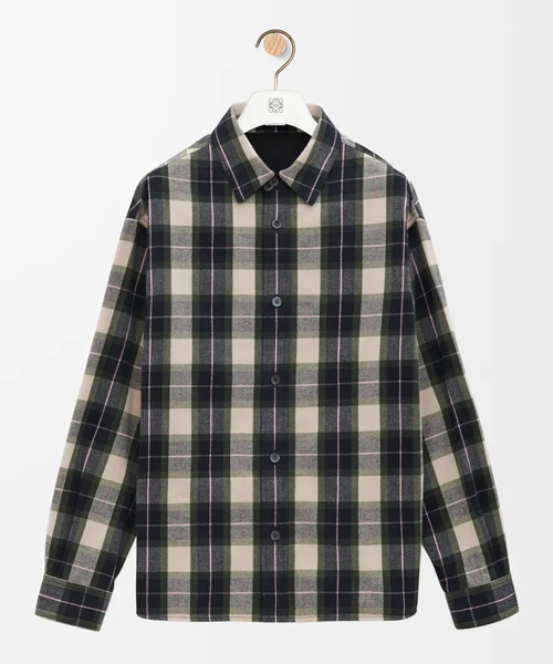 체크 패턴 코튼 셔츠