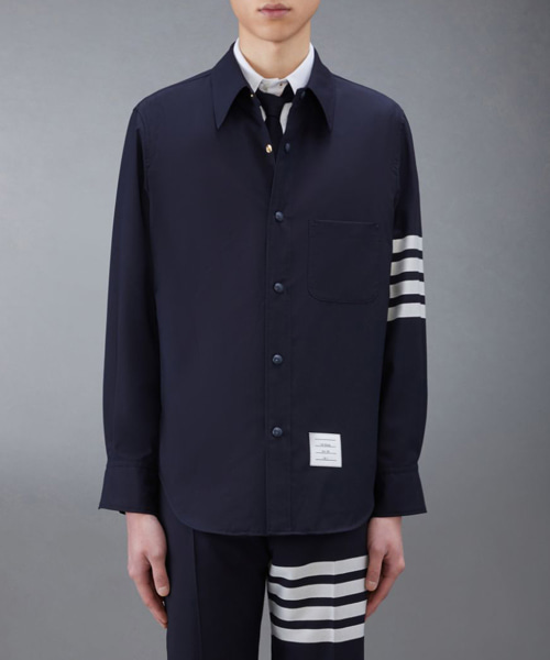 4-바 울 스냅 프론트 셔츠