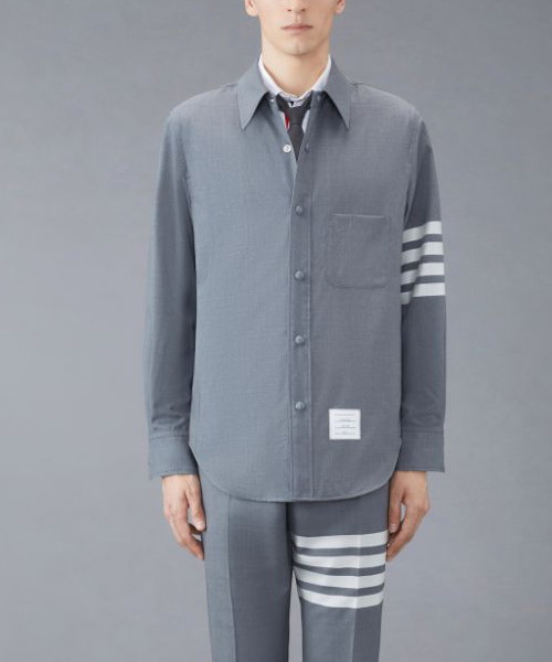 4-바 울 스냅 프론트 셔츠