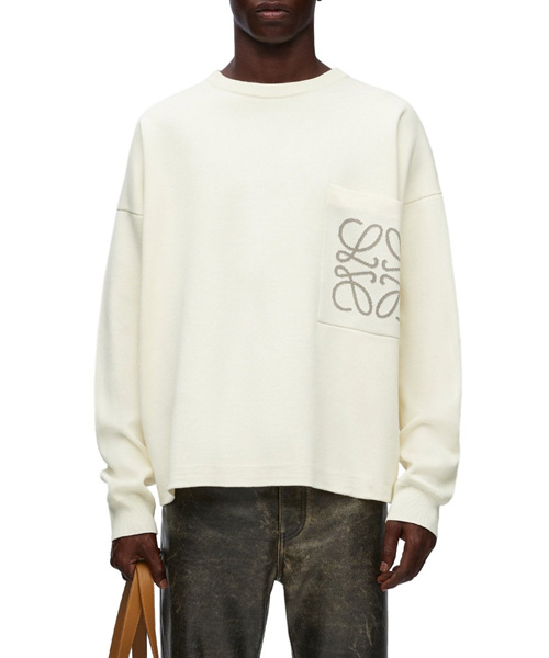 시그니처 로고 자수 코튼 혼방 스웨터