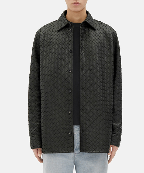 인트레치아토 릴렉스 가죽 셔츠