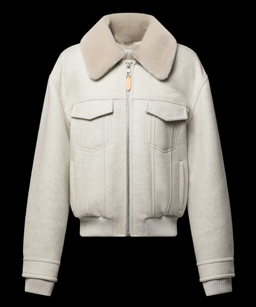 울 블루종 위드 시어링 칼라