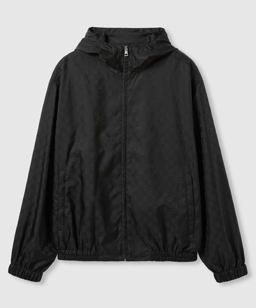 GG 나일론 자카드 지퍼 재킷