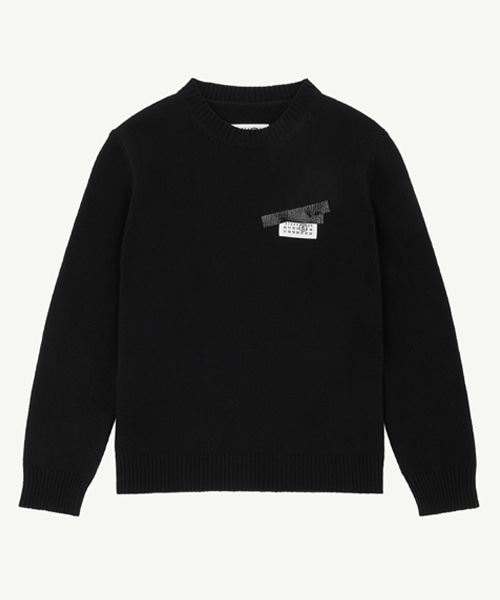 테이프 라벨 울 스웨터