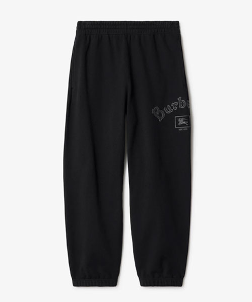 고딕 로고 코튼 조깅 팬츠
