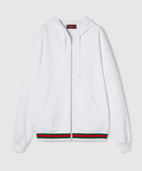 웹 스트라이프 코튼 저지 스웨트셔츠