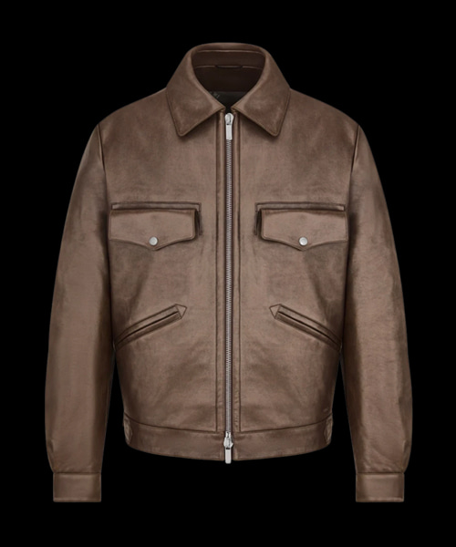 나파 가죽 지퍼 자켓