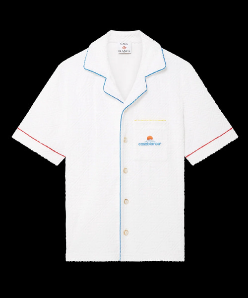 모노그램 자카드 반팔 타월 셔츠