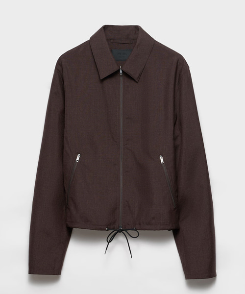 모헤어 및 실크 블루종 자켓