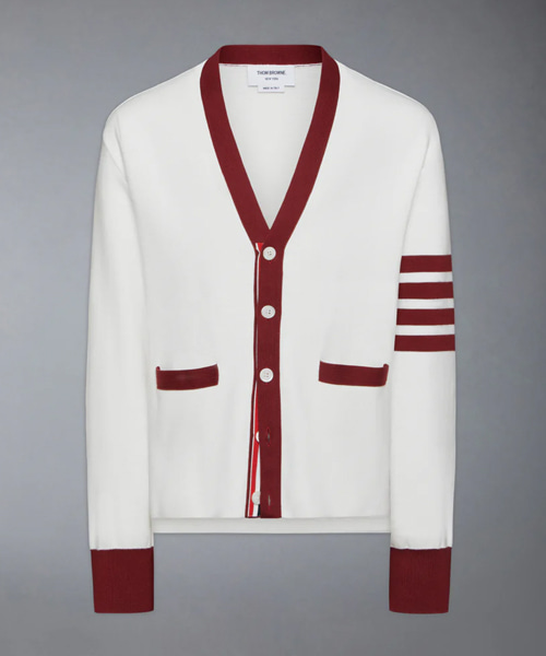 밀라노 스티치 4-바 브이넥 럭비핏 가디건
