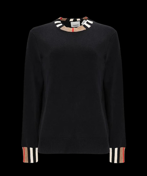 에어리 체크 울 캐시미어 스웨터