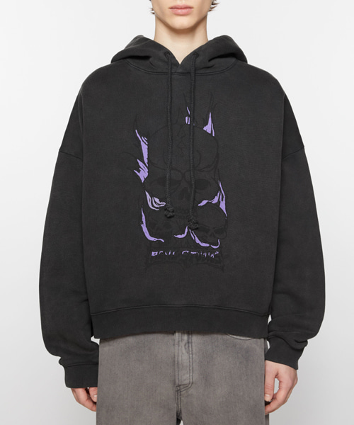 프린트 후드 스웨트셔츠