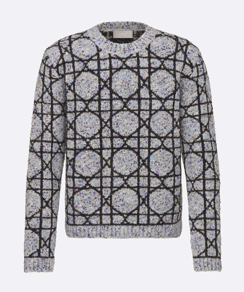 까나쥬 캐시미어 자카드 코튼 블렌드 스웨터