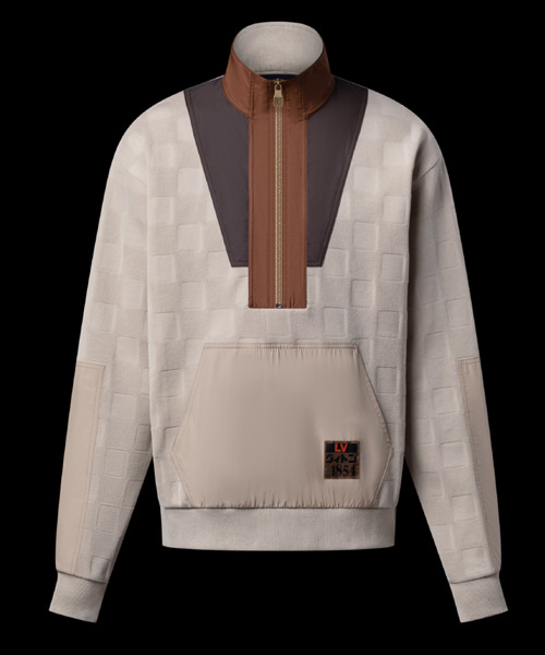 다미에 하이브리드 하프 집 워크웨어 풀오버