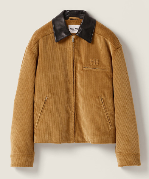 패디드 코듀로이 블루종