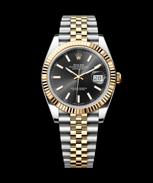 데이트저스트 오이스터 (옐로우 골드 콤비 / 플루티드 베젤 / 쥬빌리 / 블랙 다이얼) 41mm