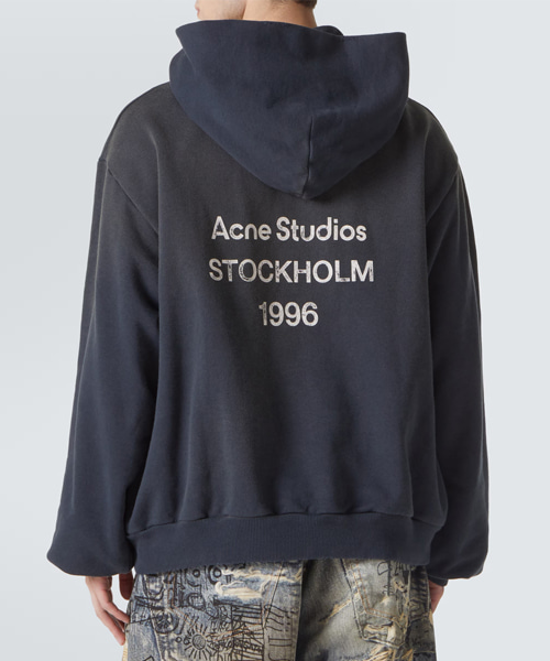 로고 코튼 블렌드 후디