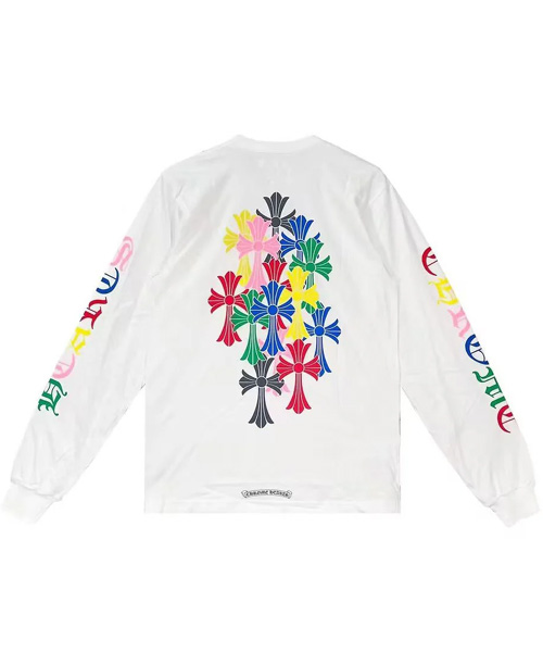 멀티컬러 크로스 롱 슬리브 티셔츠