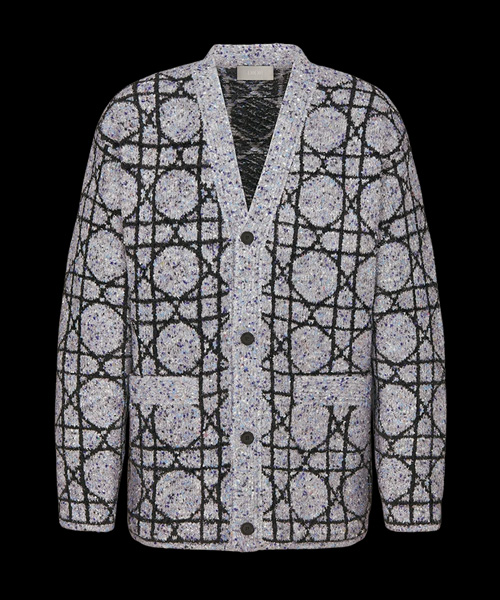 까나쥬 캐시미어 자카드 코튼 블렌드 가디건