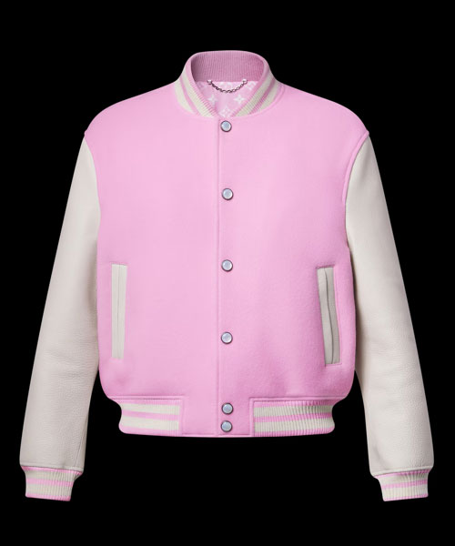 시그니처 가죽 바시티 재킷