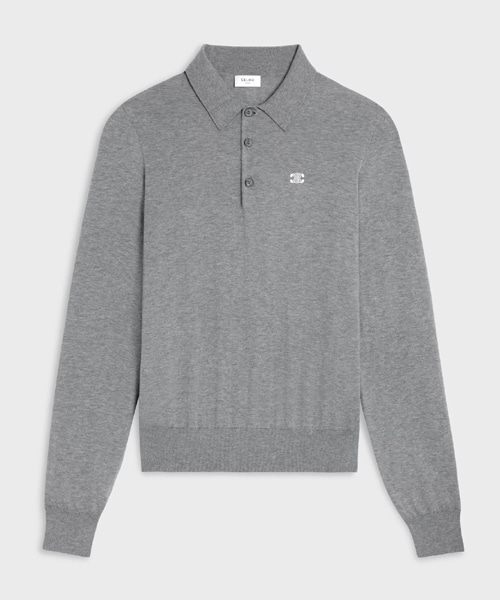 파인 코튼 폴로 스웨터