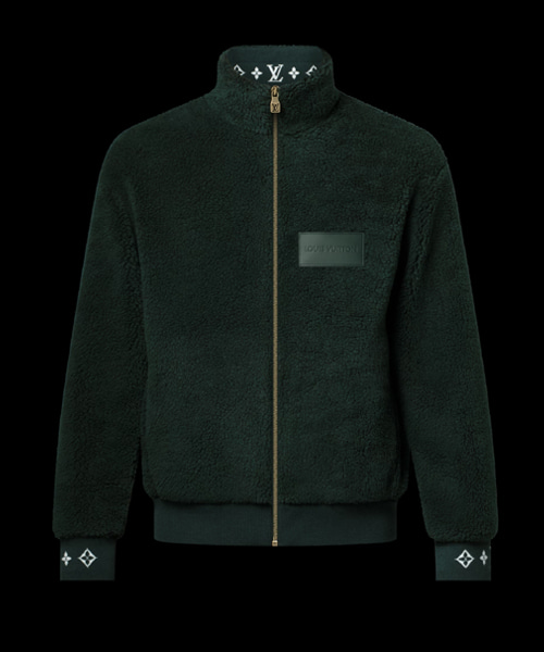 레더 패치 플리스 블루종