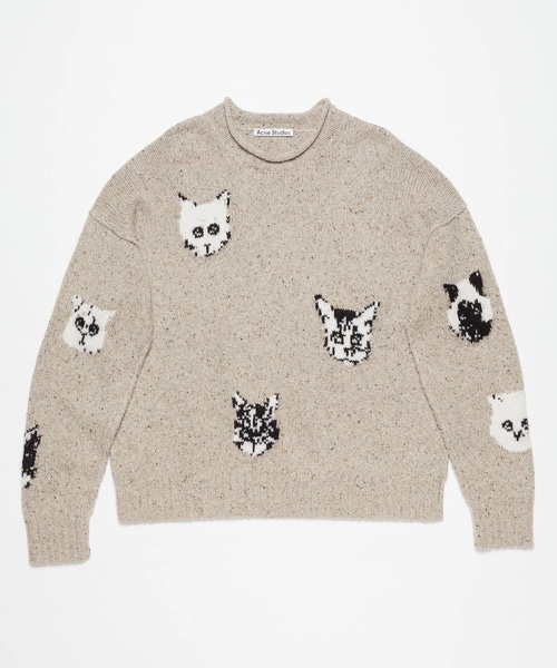 캣 자카드 울 스웨터