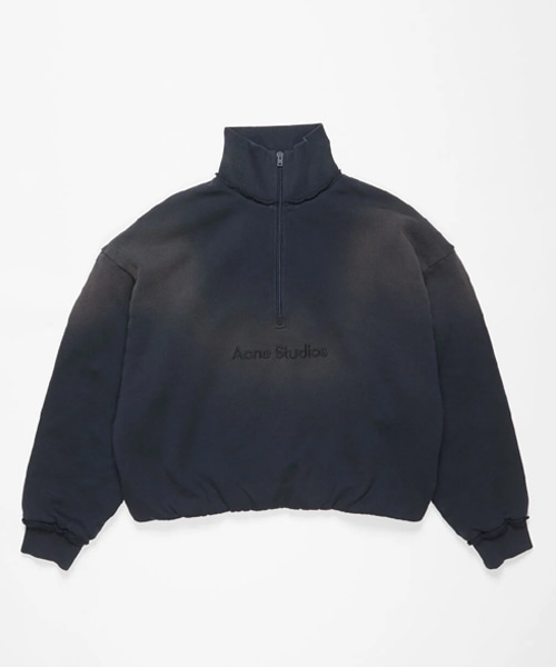 로고 하프 집업 스웨트셔츠