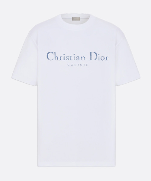 디스트레스드-이펙트 코튼 저지 캐주얼 핏 티셔츠