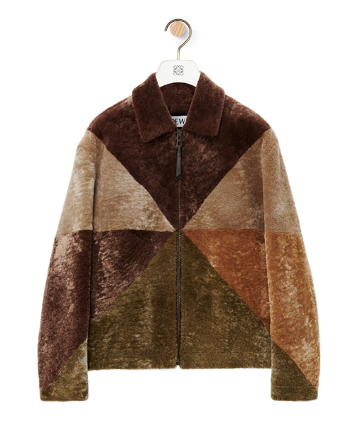 퍼즐 프린트 포켓 시어링 자켓