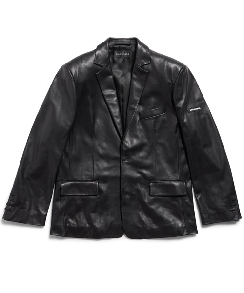 로고 패치 가죽 자켓