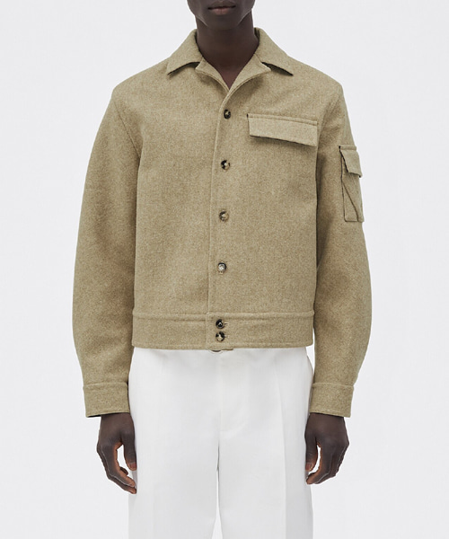 펠티드 울 셔츠 자켓