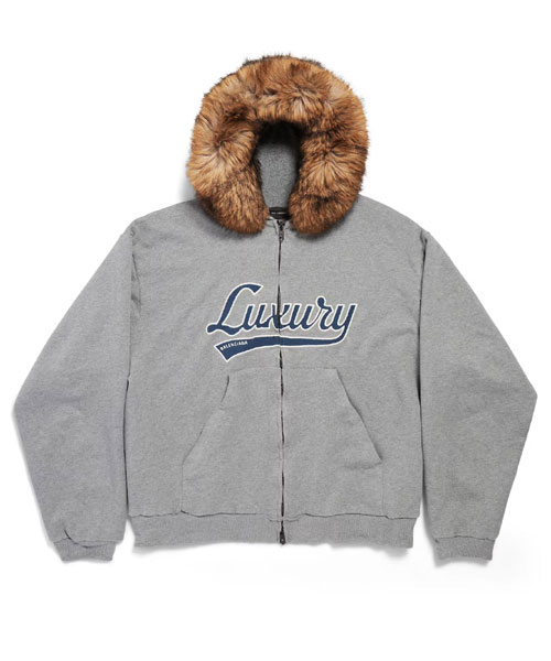 럭셔리 스크립트 오버사이즈 집업 후디