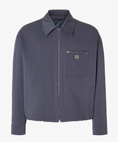 블루 개버딘 블루종