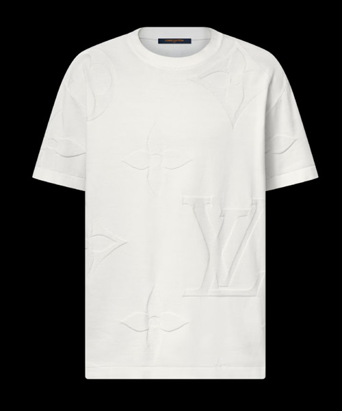 모노그램 숏 슬리브 코튼 크루넥