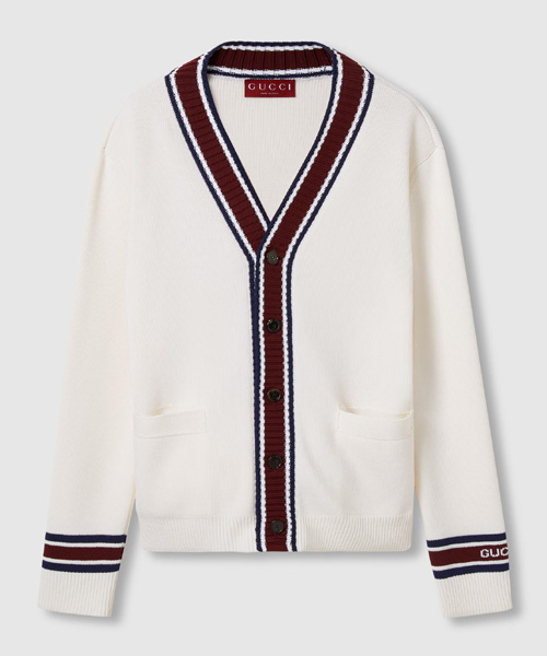 인타르시아 울 니트 가디건