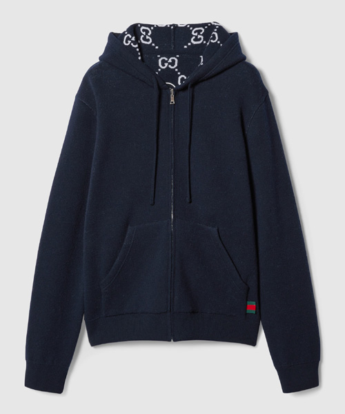 리버시블 GG 울 후디 집업 자켓