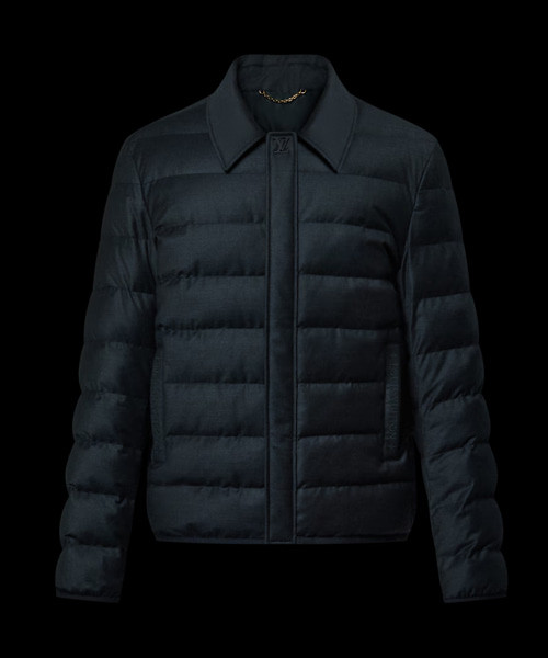 울 실크 블렌드 라이트 다운 블루종