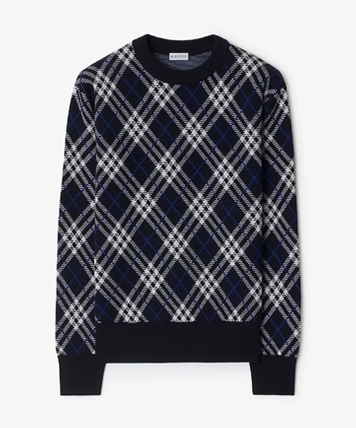 체크 울 블렌드 스웨터