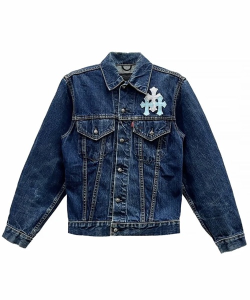 세메터리 크로스 패치 데님 자켓