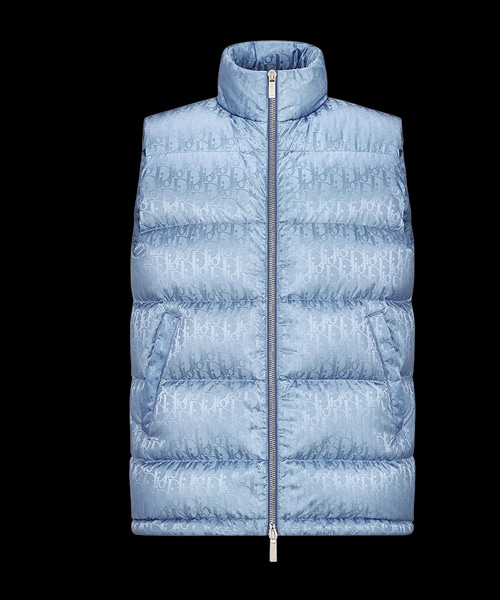 테크니컬 자카드 오블리크 다운 베스트