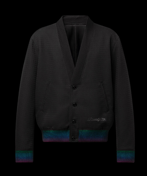 프레피 울 가디건 블루종