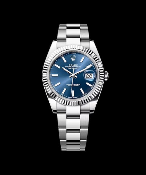 데이트저스트 (스틸 / 플루티드 베젤 / 쥬빌리 / 블루 다이얼) 41mm