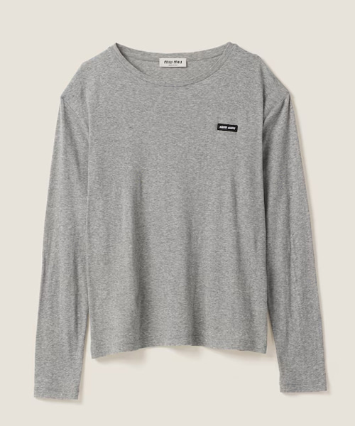 롱 슬리브 립 조직 저지 티셔츠